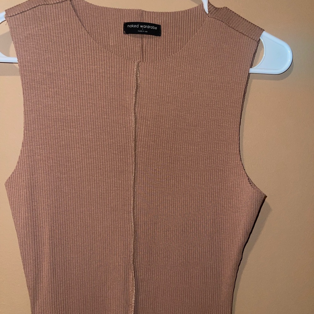 Naked wardrobe Brown ribbed tank dress - Picture 4 of 10